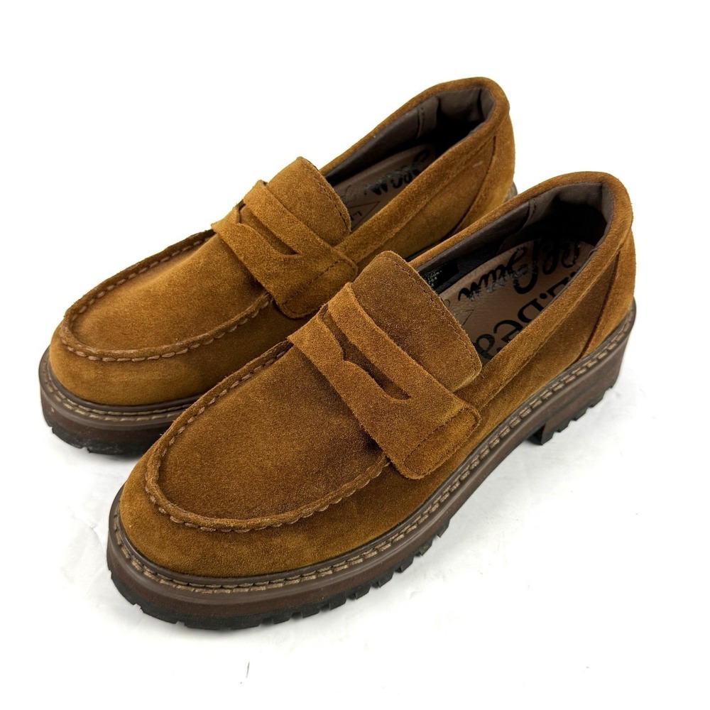 LL Bean Camden Hill Loafers 6.5 Brown Suede Slip On Shoes Lug Sole‎ Womens - Picture 2 of 10